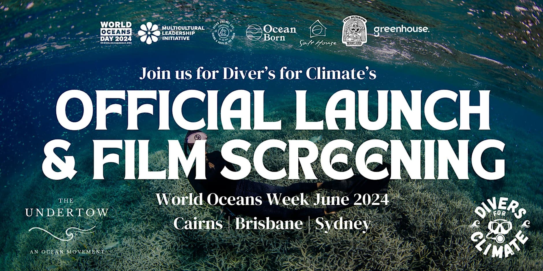 Divers for Climate Cairns launch event artwork