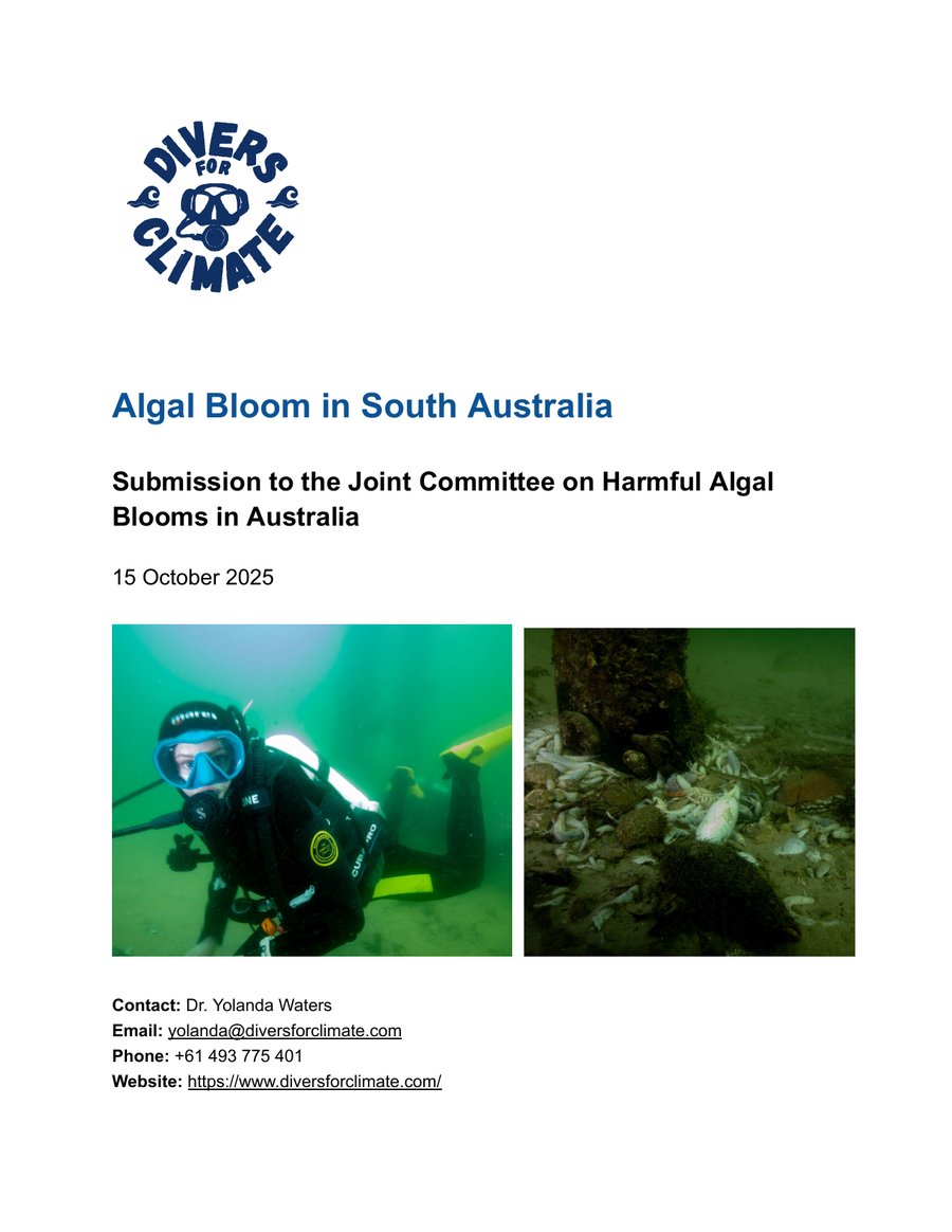 Cover of Submission to the Joint Committee on the algal bloom in South Australia